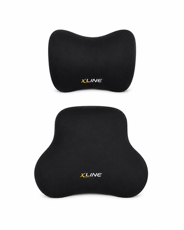 XLINE Lumbar Support Pillow + Car Neck Pillow Kit - Black