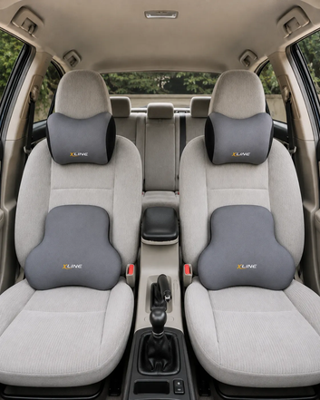 XLINE Lumbar Support Pillow + Car Neck Pillow Kit - Grey